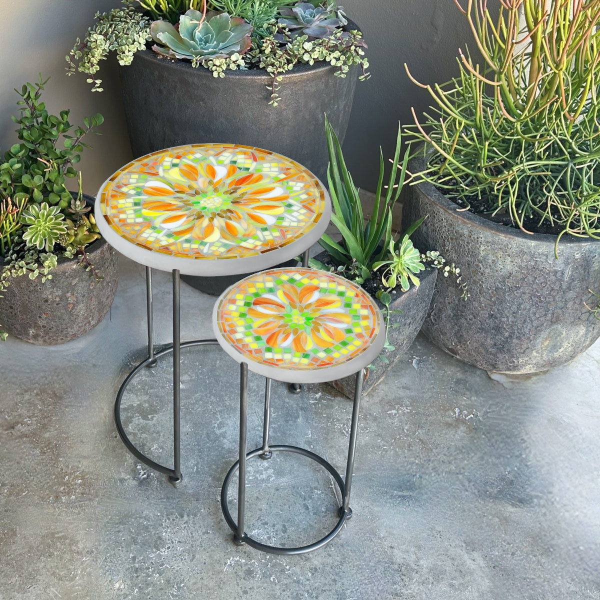 Umbria Mosaic Round Nesting Tables