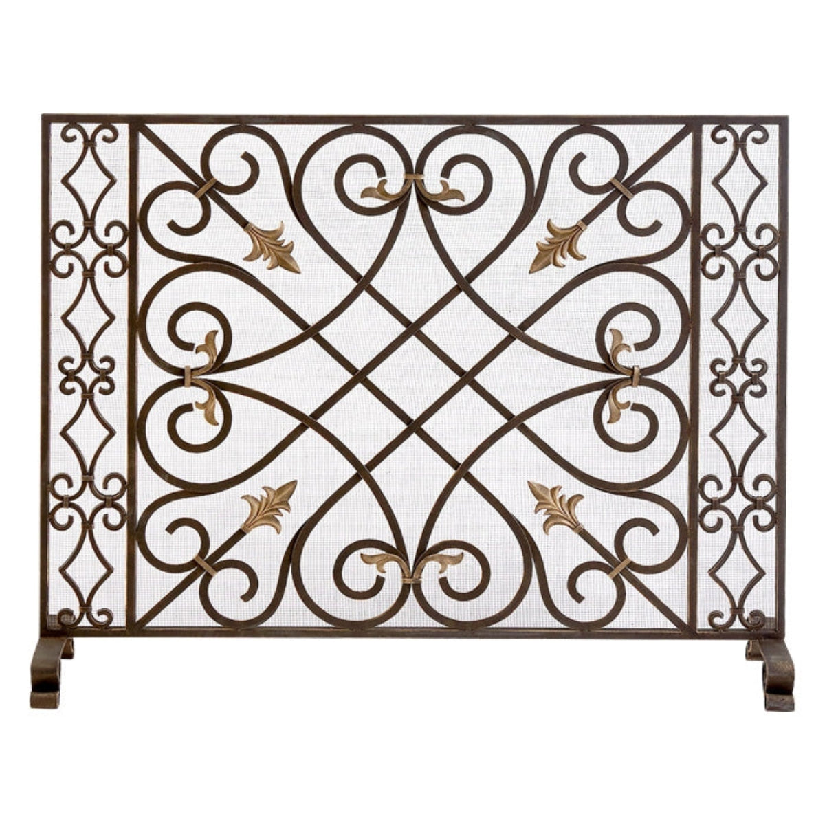 Valencourt Scroll Tole Fireplace Screen