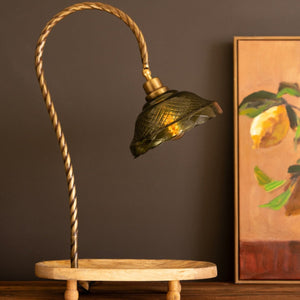 Verdant Grove Glass Table Lamp