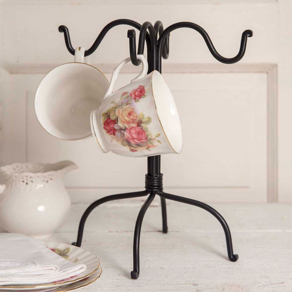 Village Mug Rack – Charming Iron Mug Holder for Kitchen or Dining ...