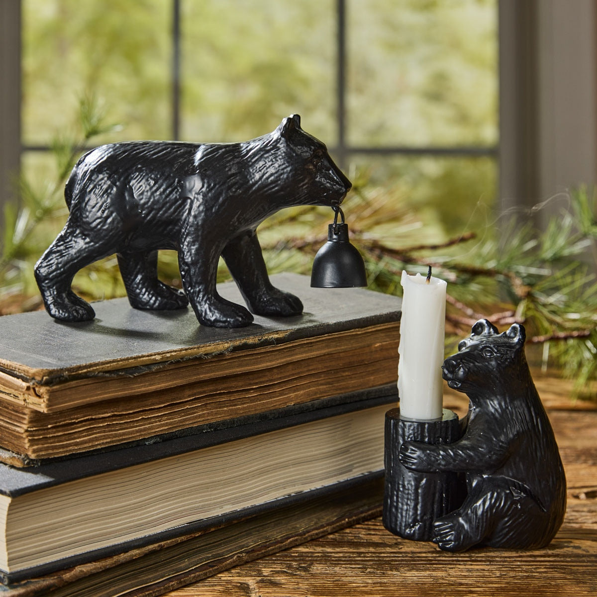 Woodland Bear Iron Candle Holder