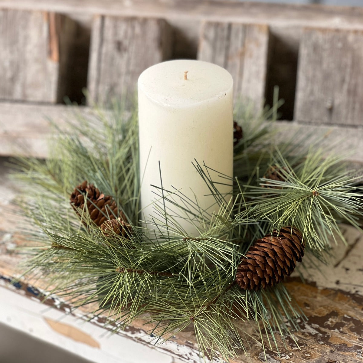 Soft Pine 10" Candle Ring
