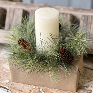 Soft Pine 10" Candle Ring