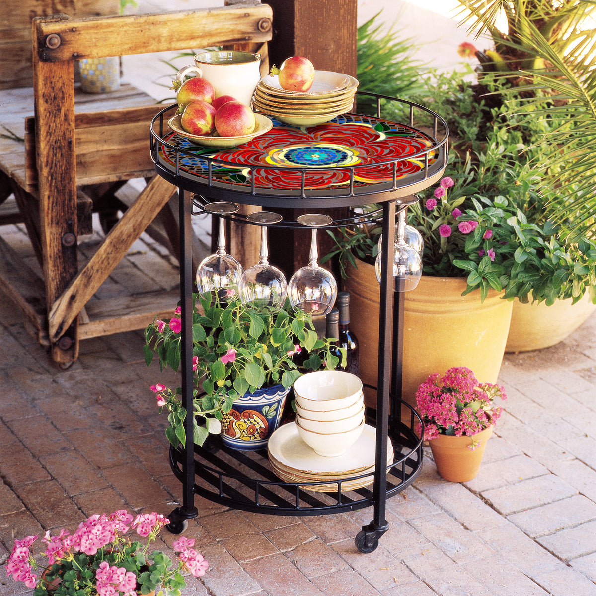 Zinnia Mosaic Serving Cart