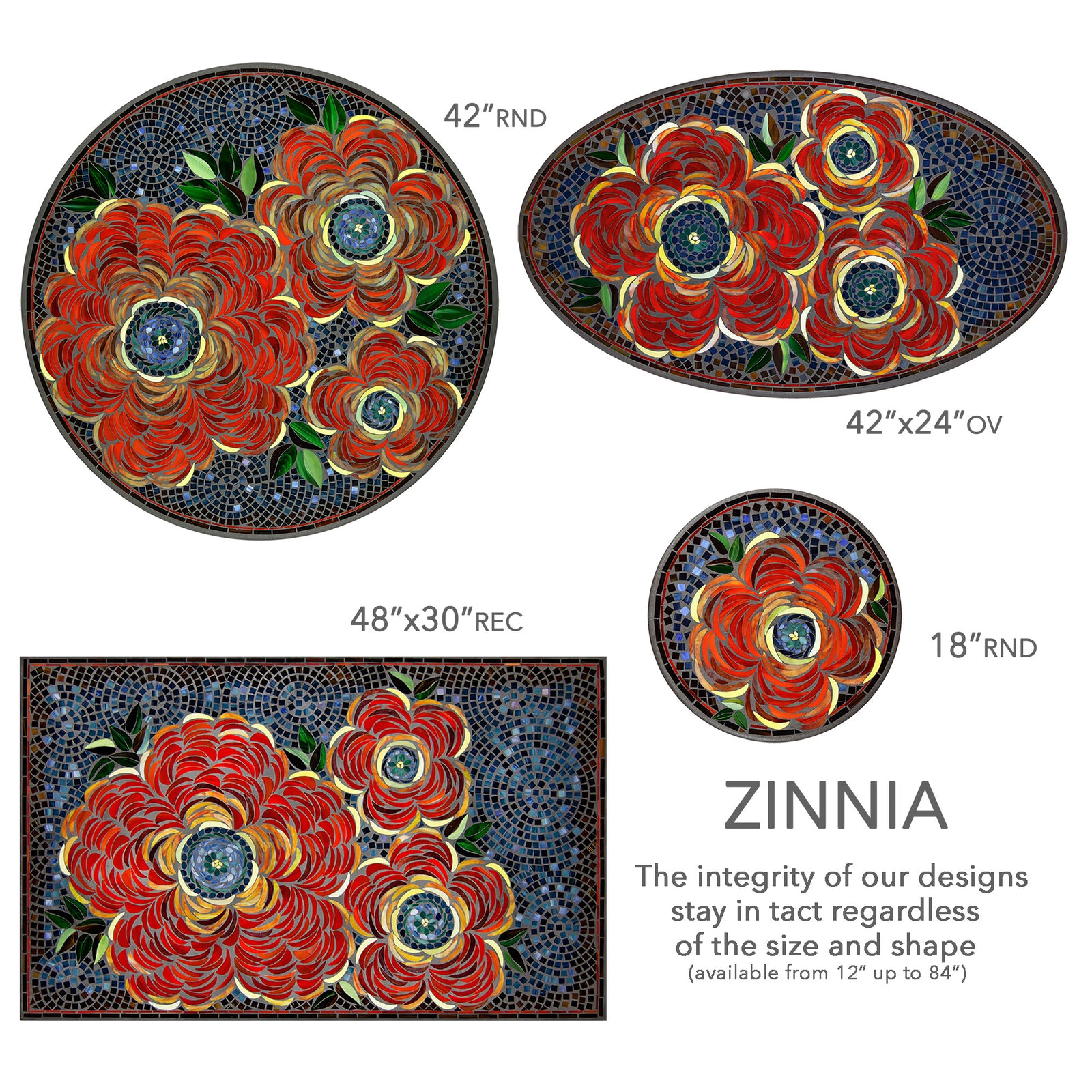 Zinnia Mosaic Plant Stands