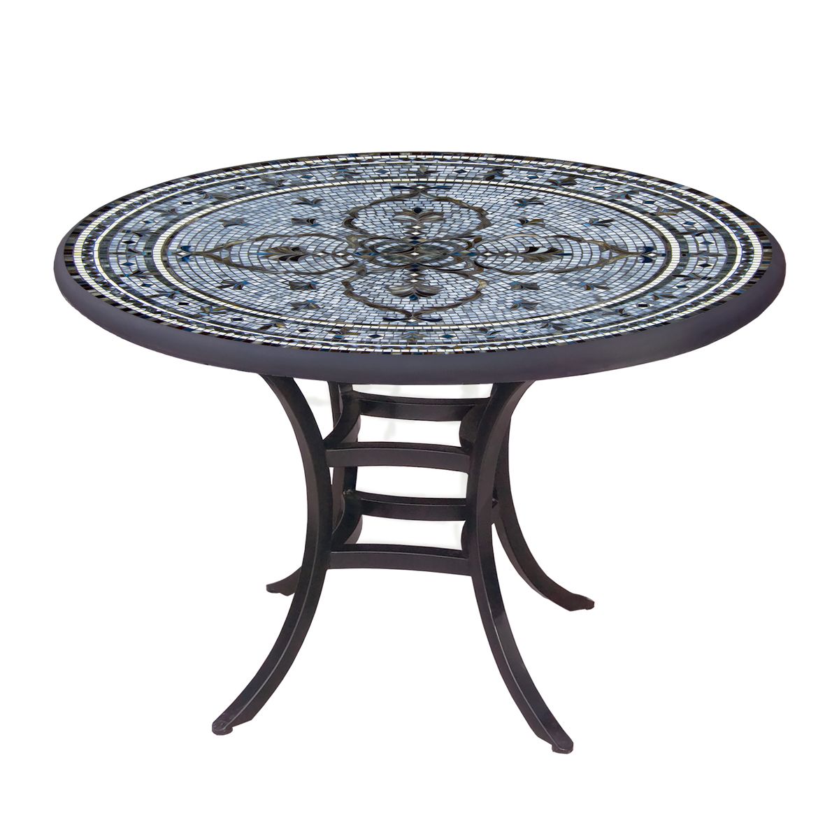 Roma Mosaic Patio Table-Iron Accents