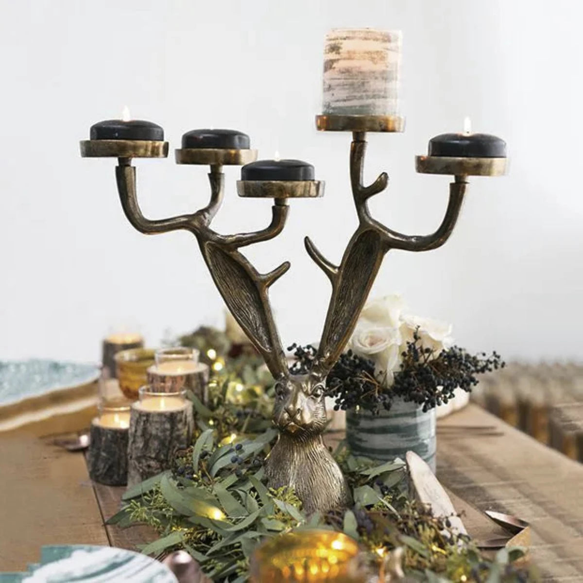 Golden Rabbit Candelabra