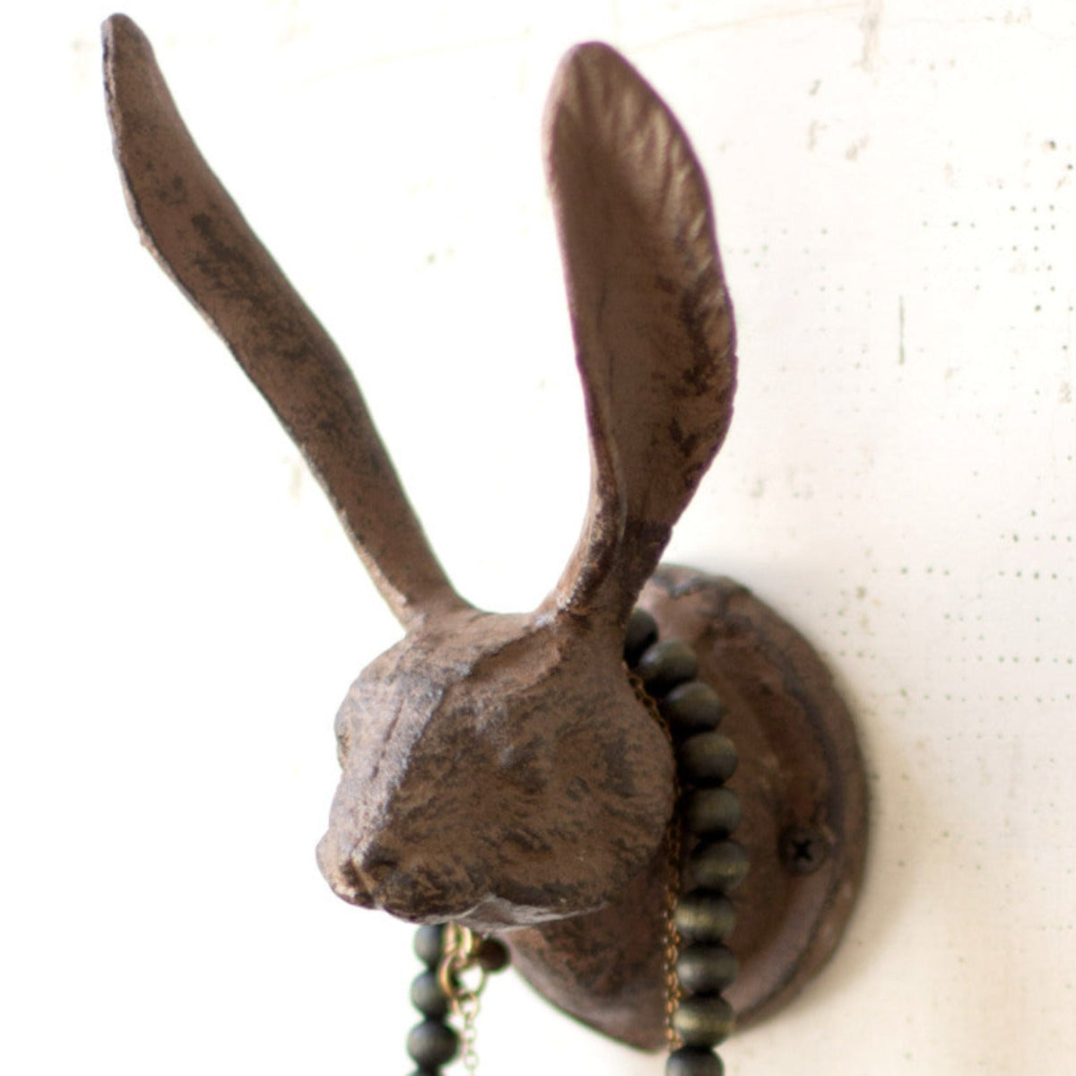 Rustic cast iron rabbit wall hook