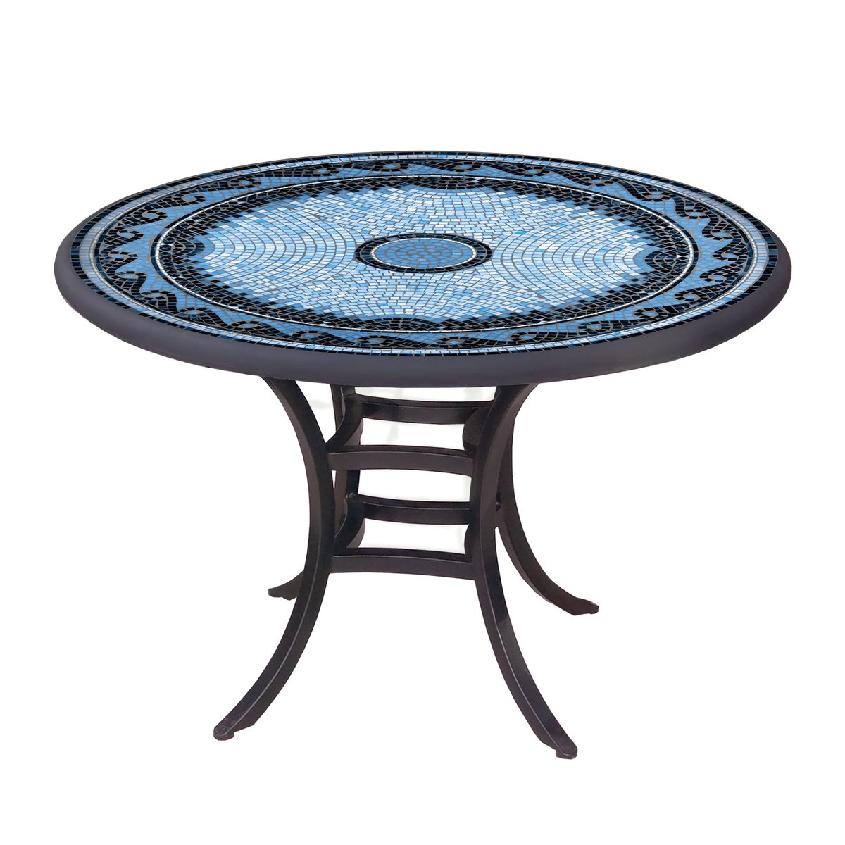 Navagio Mosaic Patio Table-Iron Accents