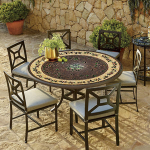 Finch Mosaic Patio Table-Iron Accents