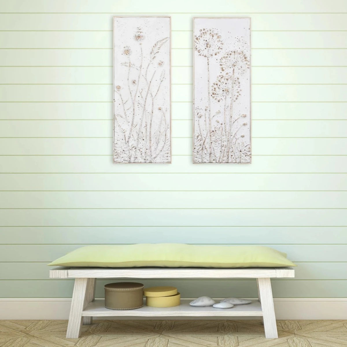 Serene Meadow Embossed Flower Plaques