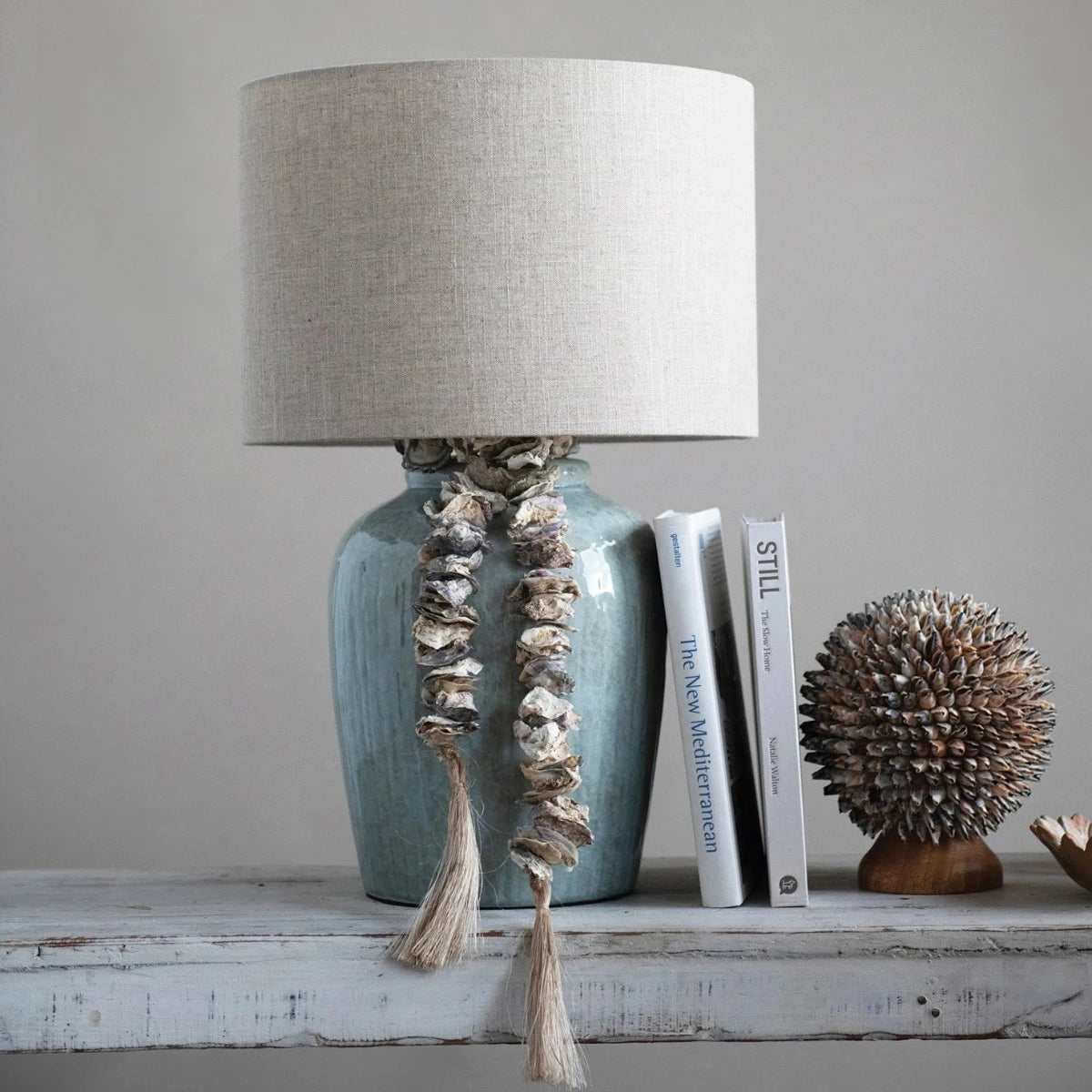 Coastal Whisper - Aqua Glazed Stoneware Lamp