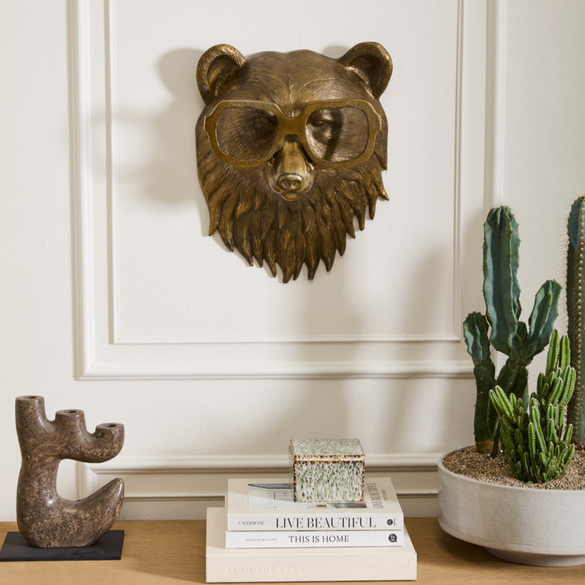 Beatrice the Bear Eric and Eloise cast aluminum animal wall mount