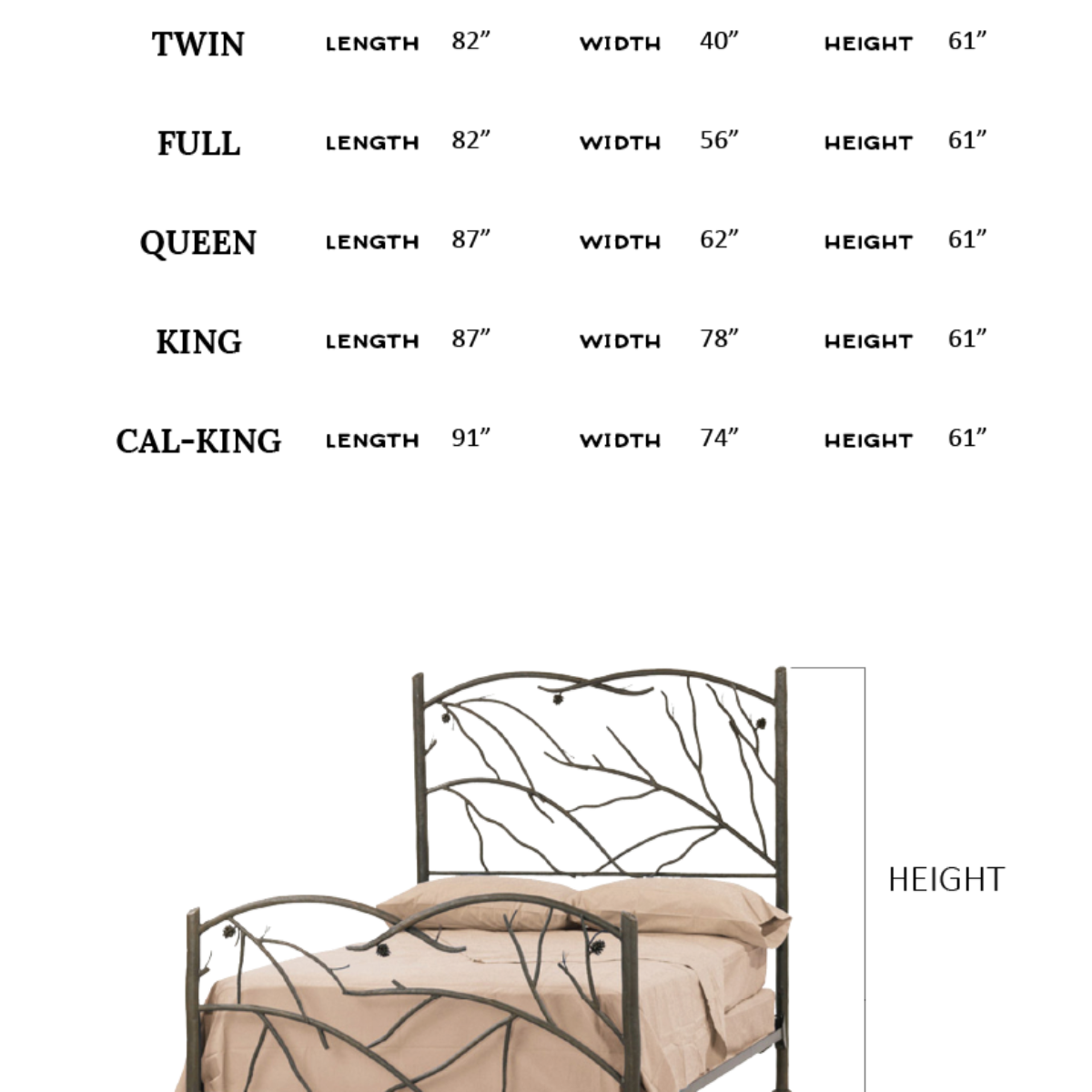 Pinebough Wrought Iron Bed