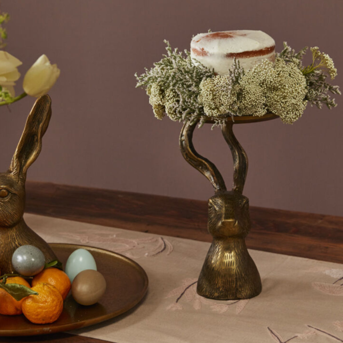 Golden Hare Pedestal