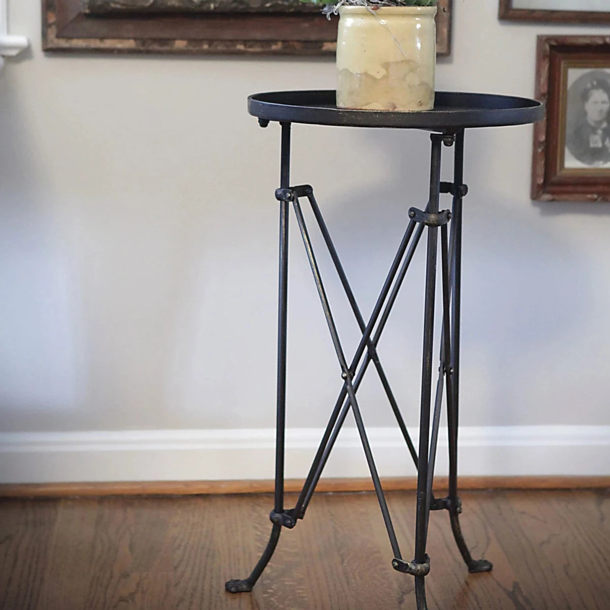 Scissor-Brace Accent Table