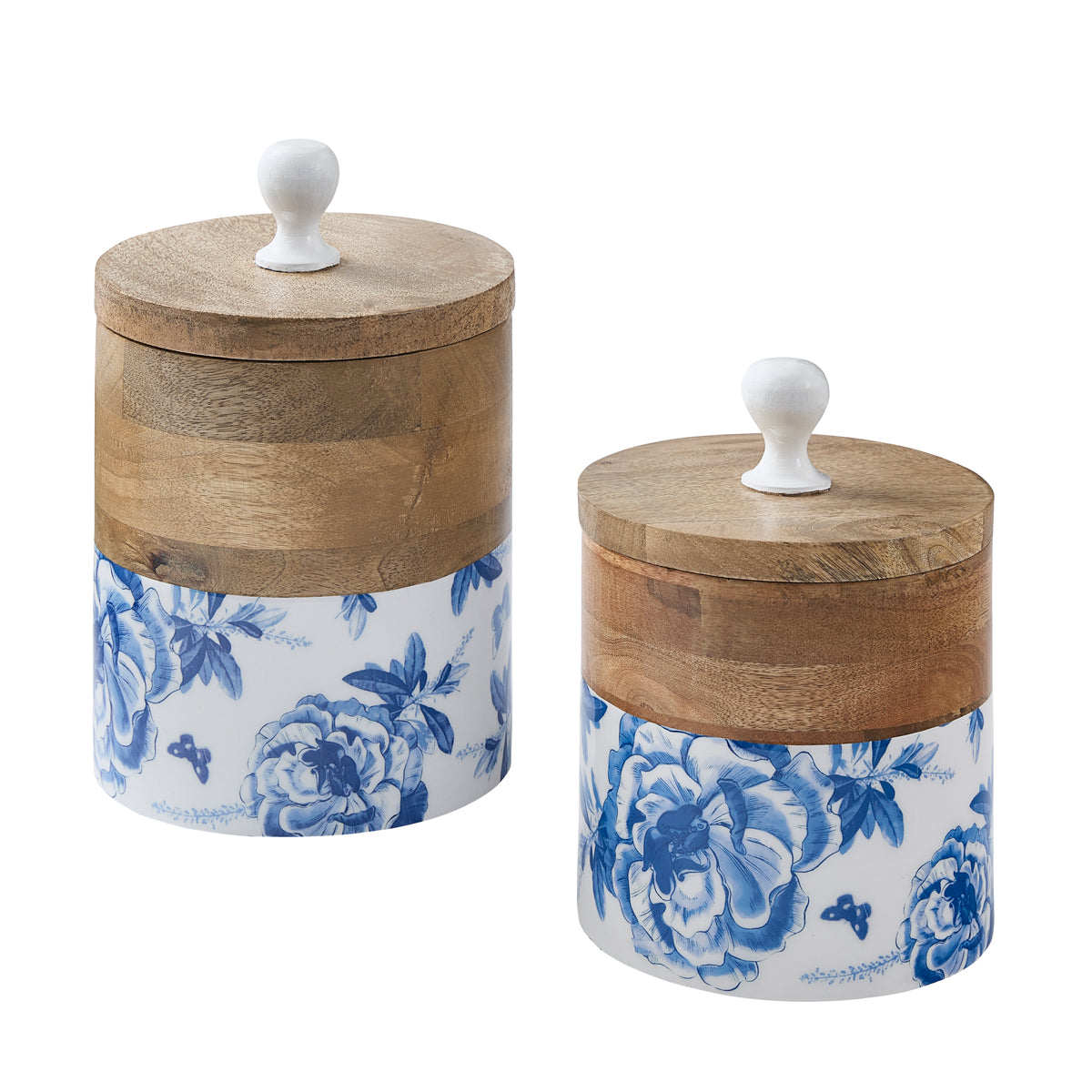 Vintage Bloom Wooden Canisters