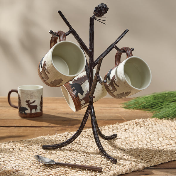 Rustic Pine Mug Tree