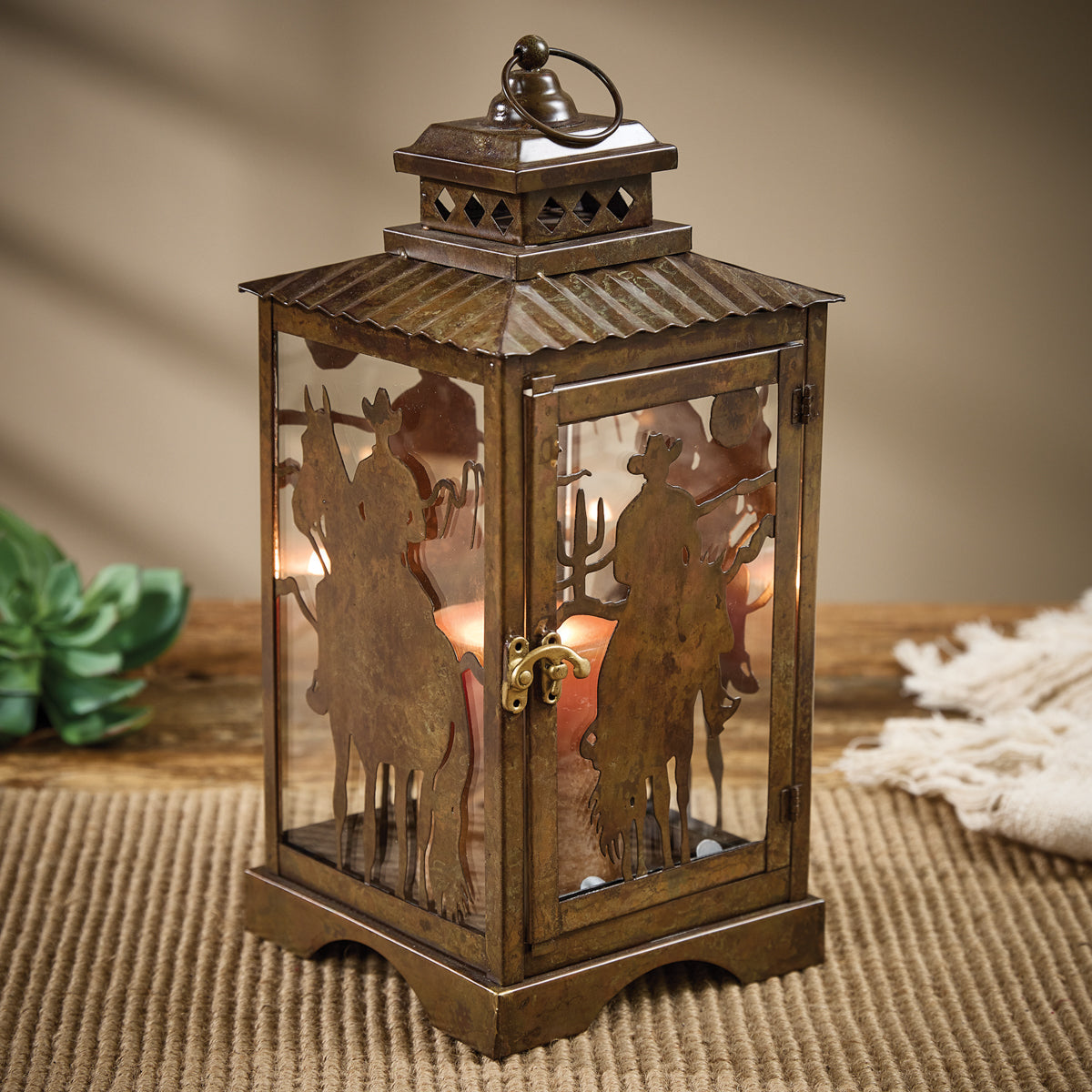 Saddle & Spurs Western Lantern