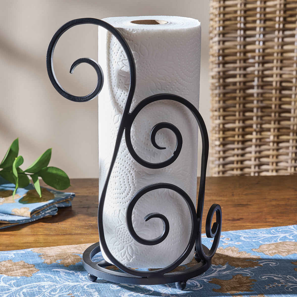 Scrollwork Iron Paper Towel Holder