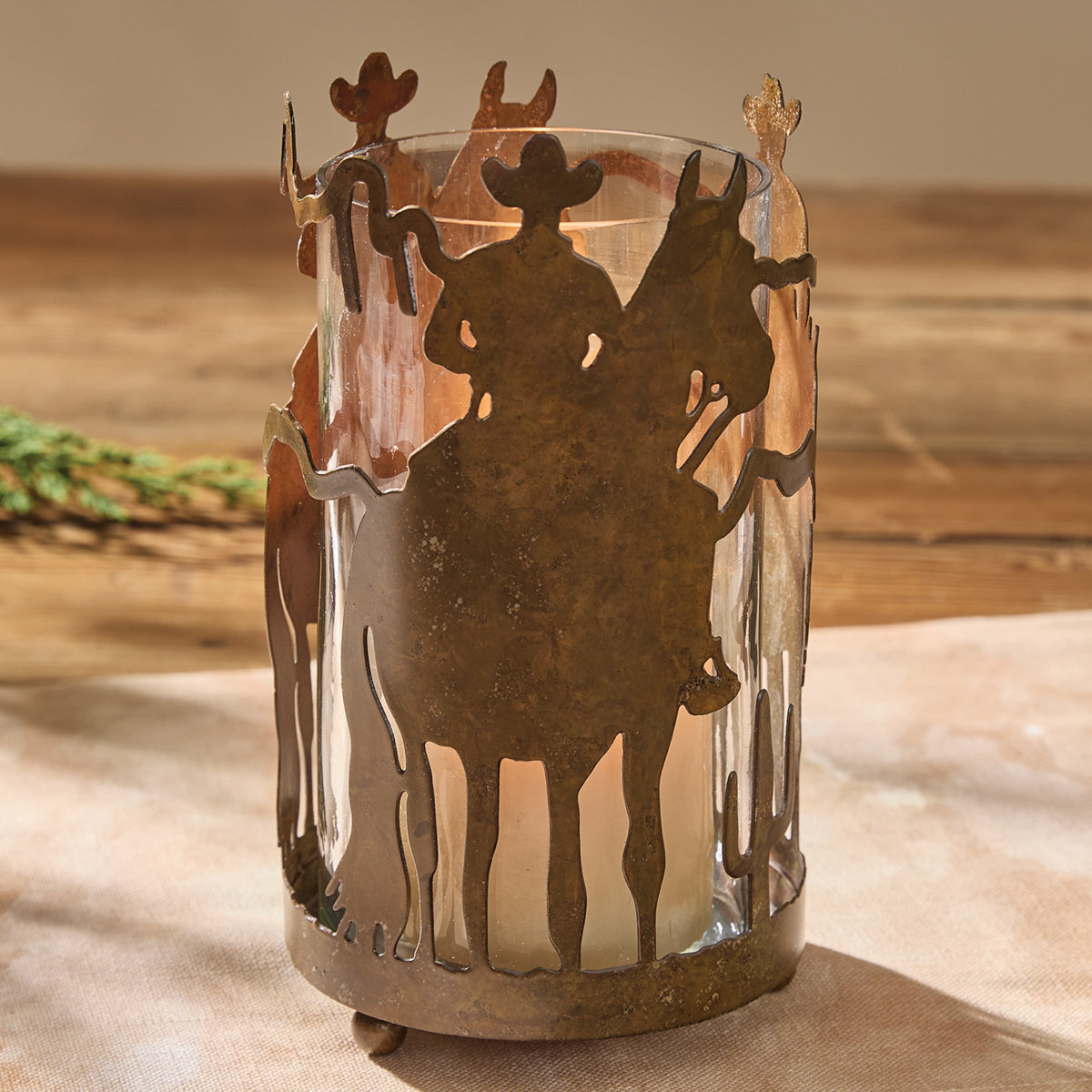 Saddle & Spurs Candle Holder