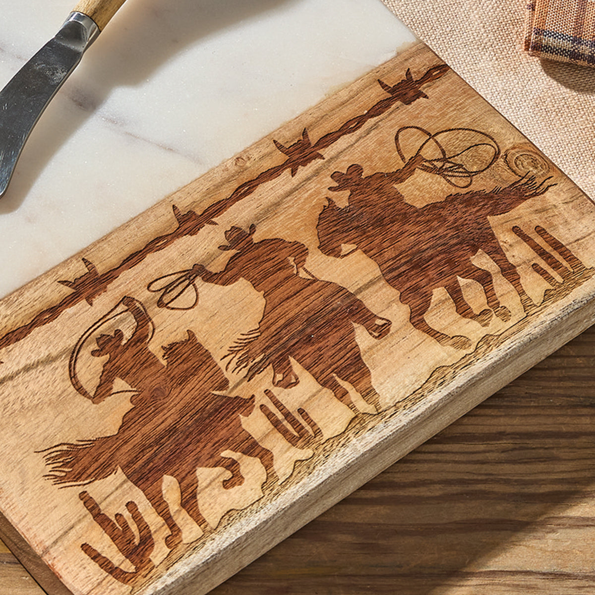 Cowboy Cutting Board & Spreader