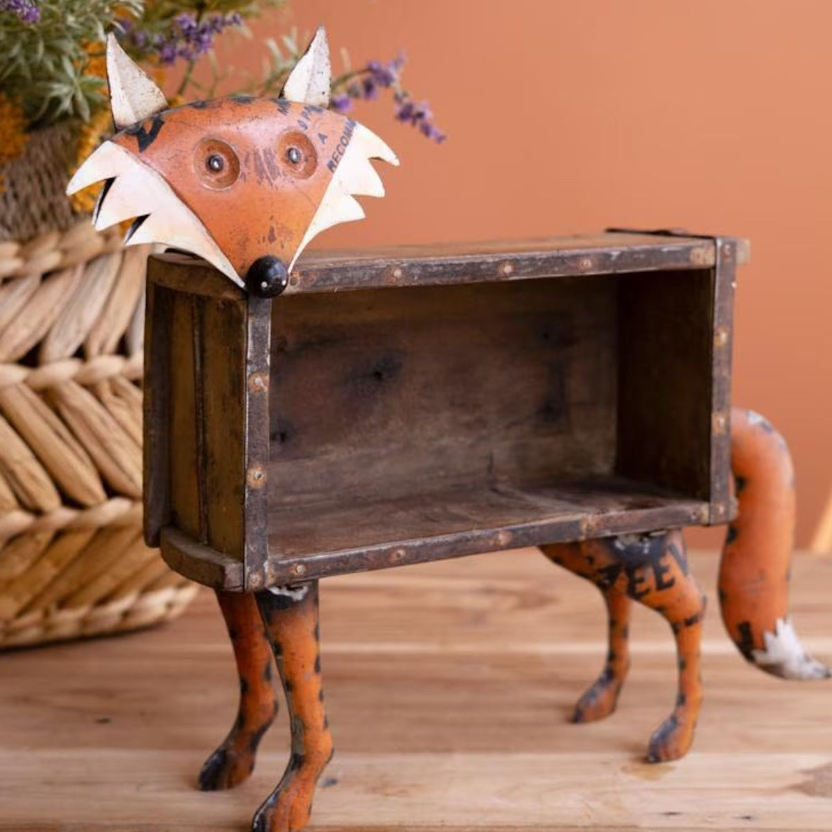 Fox brick mold display accent styled on a wood table