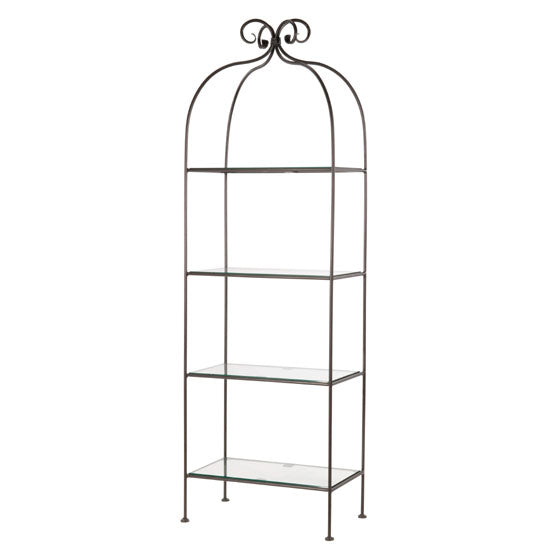 Scroll Double 4-Tier Shelf-Iron Accents