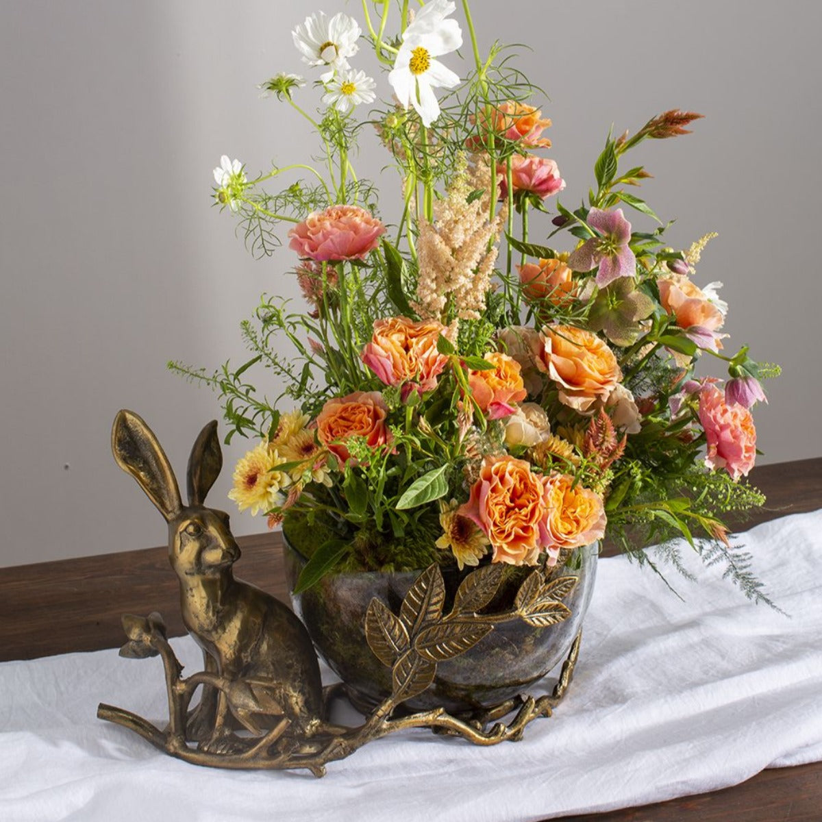 Golden Hare Centerpiece Bowl