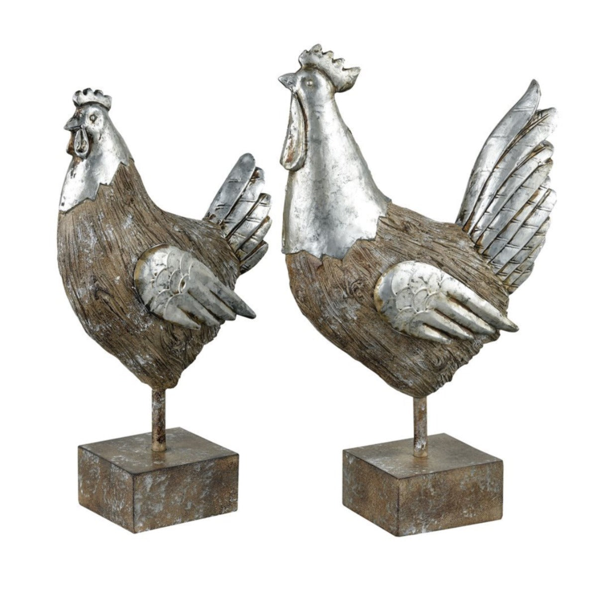Road Show Rooster & Hen-Iron Accents