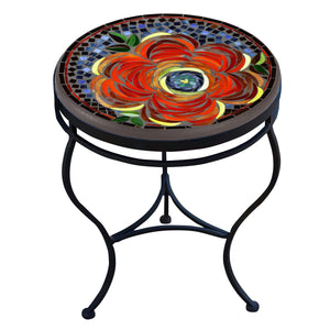Zinnia Mosaic Side Table-Iron Accents