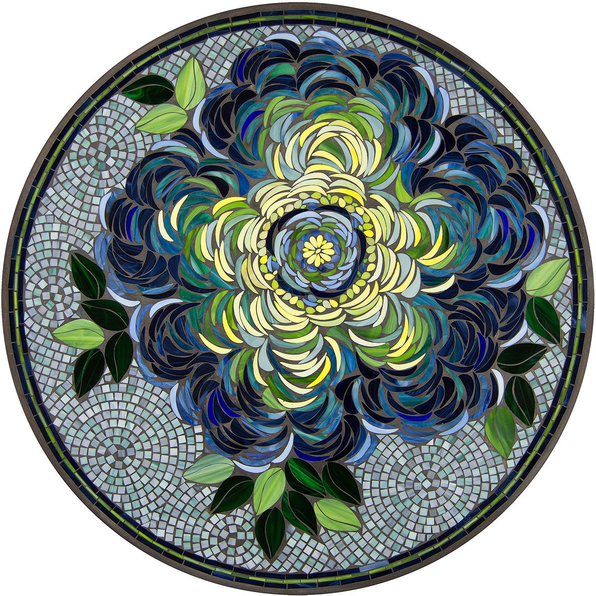 Giovella Mosaic Table Tops-Iron Accents