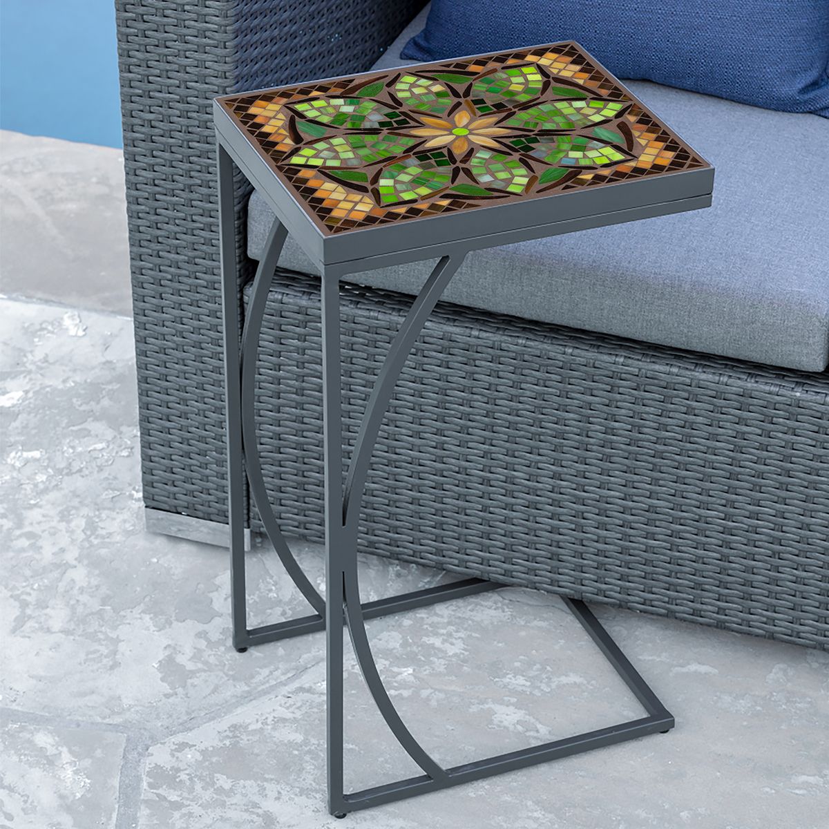 Arenal Mosaic C-Table-Iron Accents