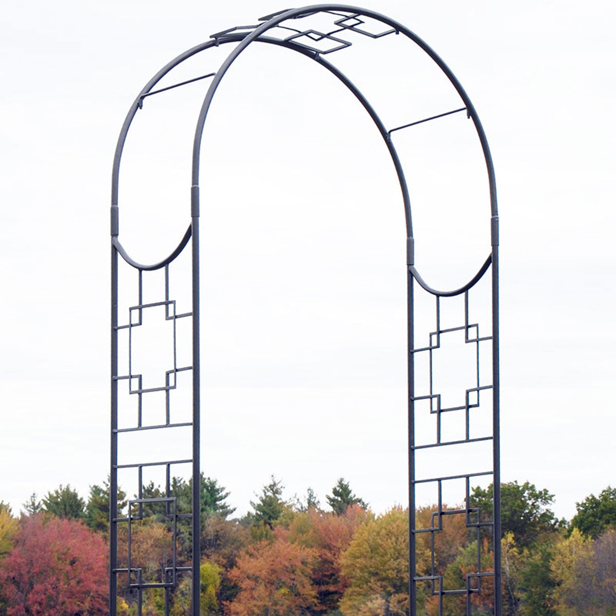Geometric Garden Arbor-Iron Accents