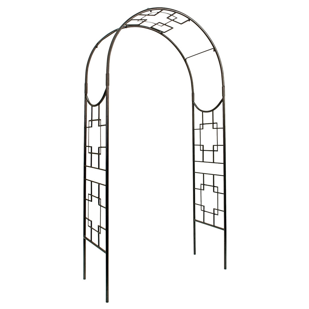 Geometric Garden Arbor-Iron Accents