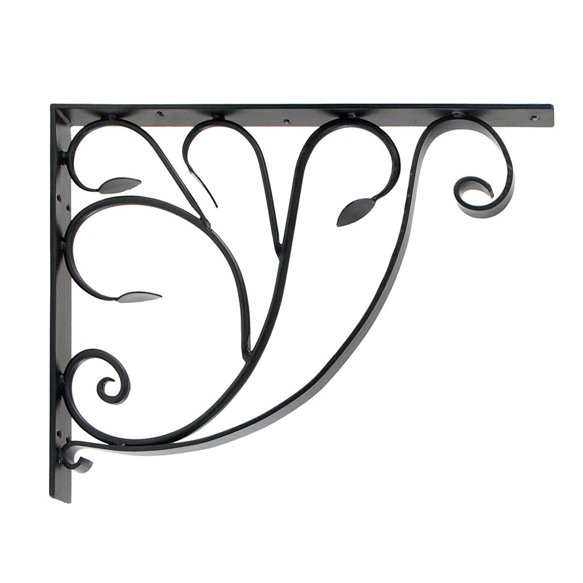 Leafy Iron Mailbox Bracket-Iron Accents
