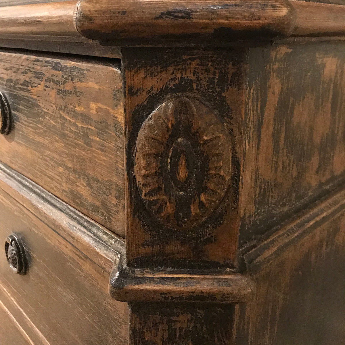 Painted Black Credenza-Iron Accents