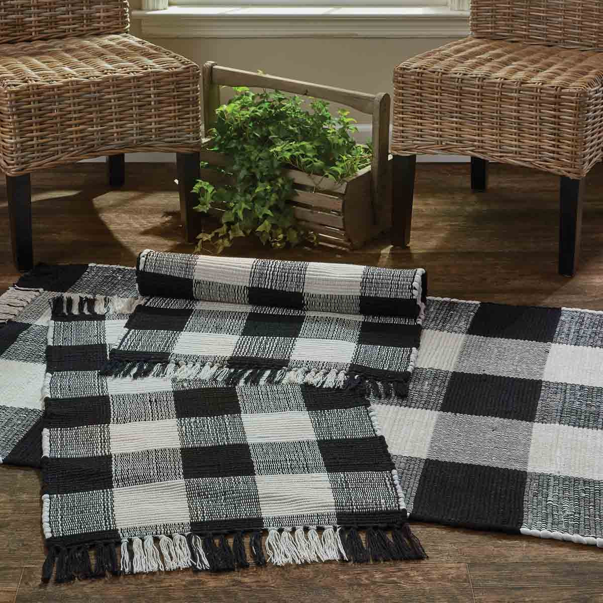 Wicklow Black Layering Rugs - Iron Accents