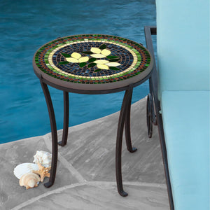 Tuscan Lemons Mosaic Chaise Table-Iron Accents