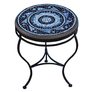 Navagio Mosaic Side Table-Iron Accents