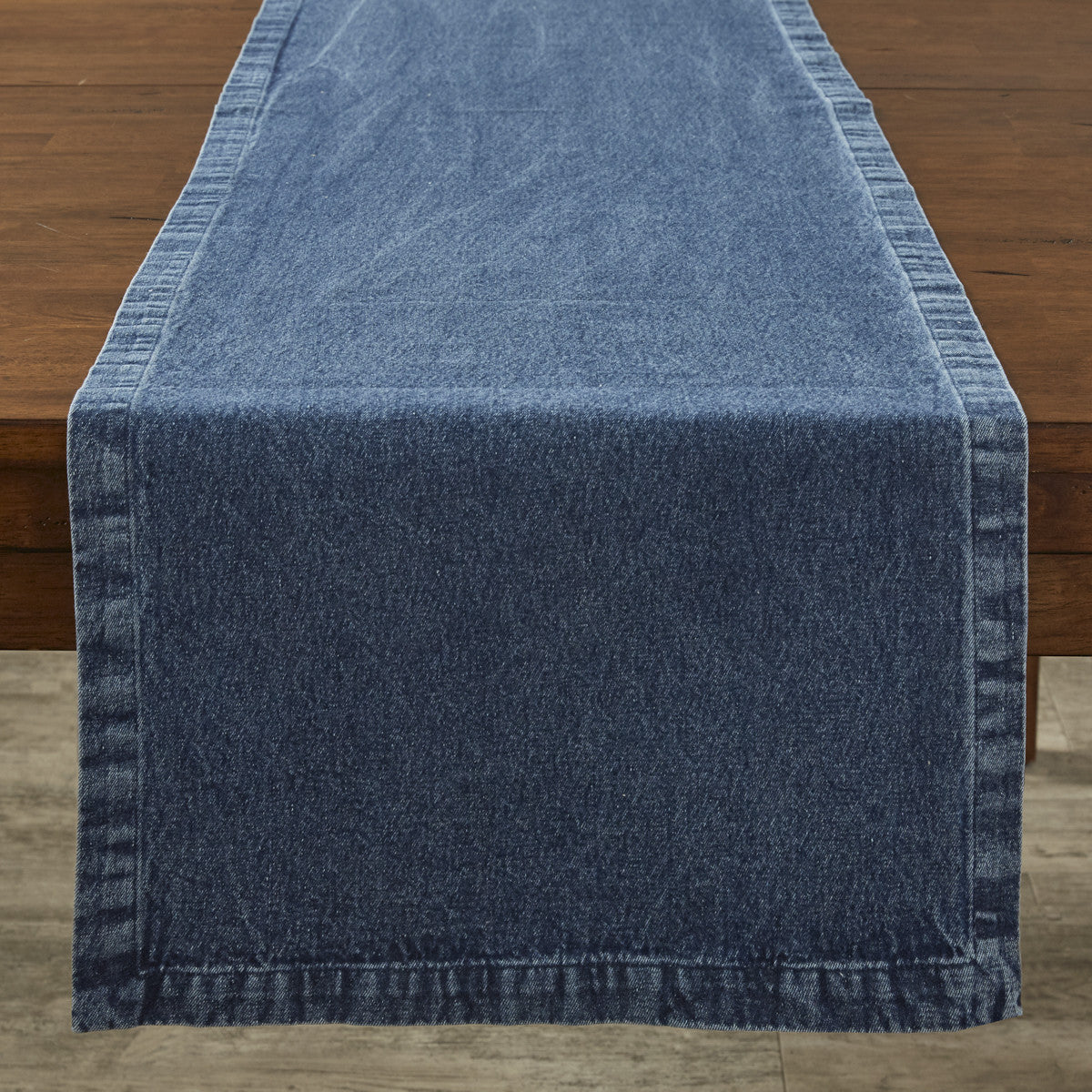 Denim Rag Table Runner Denim Table Runner 15x72 - Versatile 100% Cotton Table Decor - Iron Accents