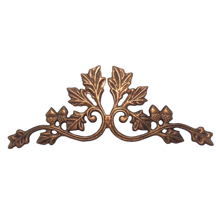 Oak and Acorn Small Drapery Crown-Iron Accents