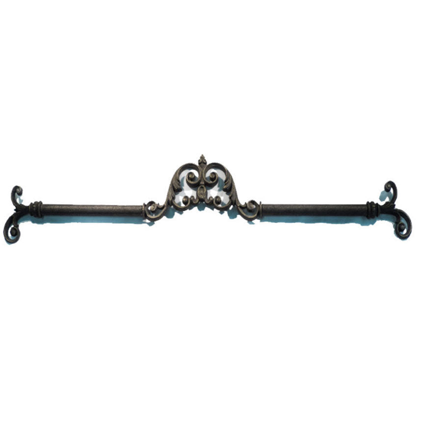 Leaf Scroll Drapery Centerpiece-Iron Accents