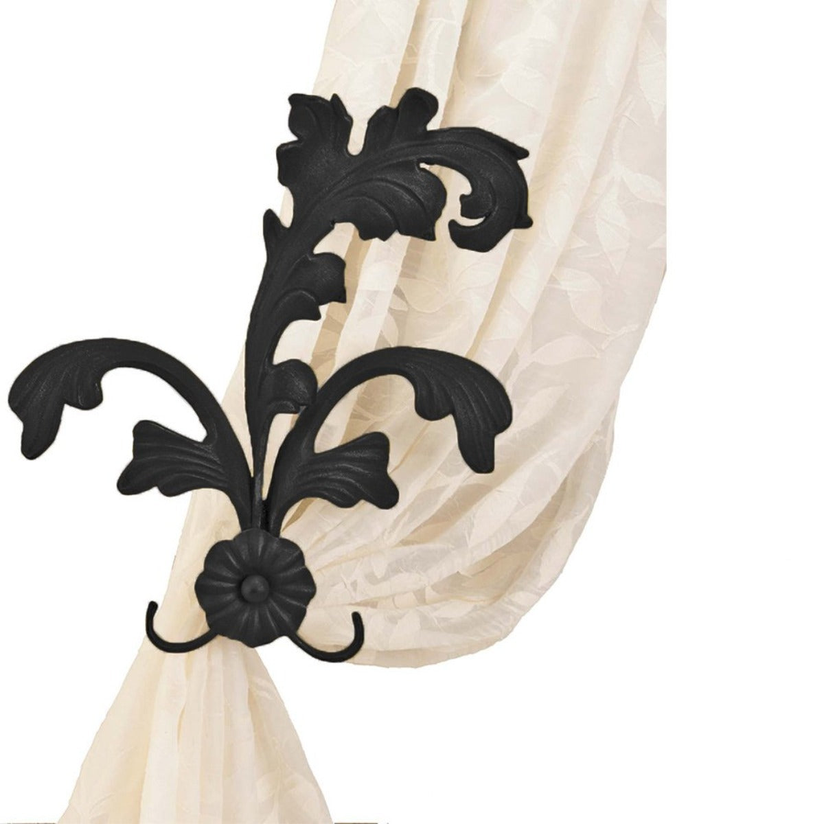 Extended Leaf Tiebacks - Black