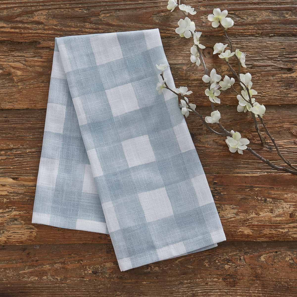Watercolor Blue Check Dish Towels