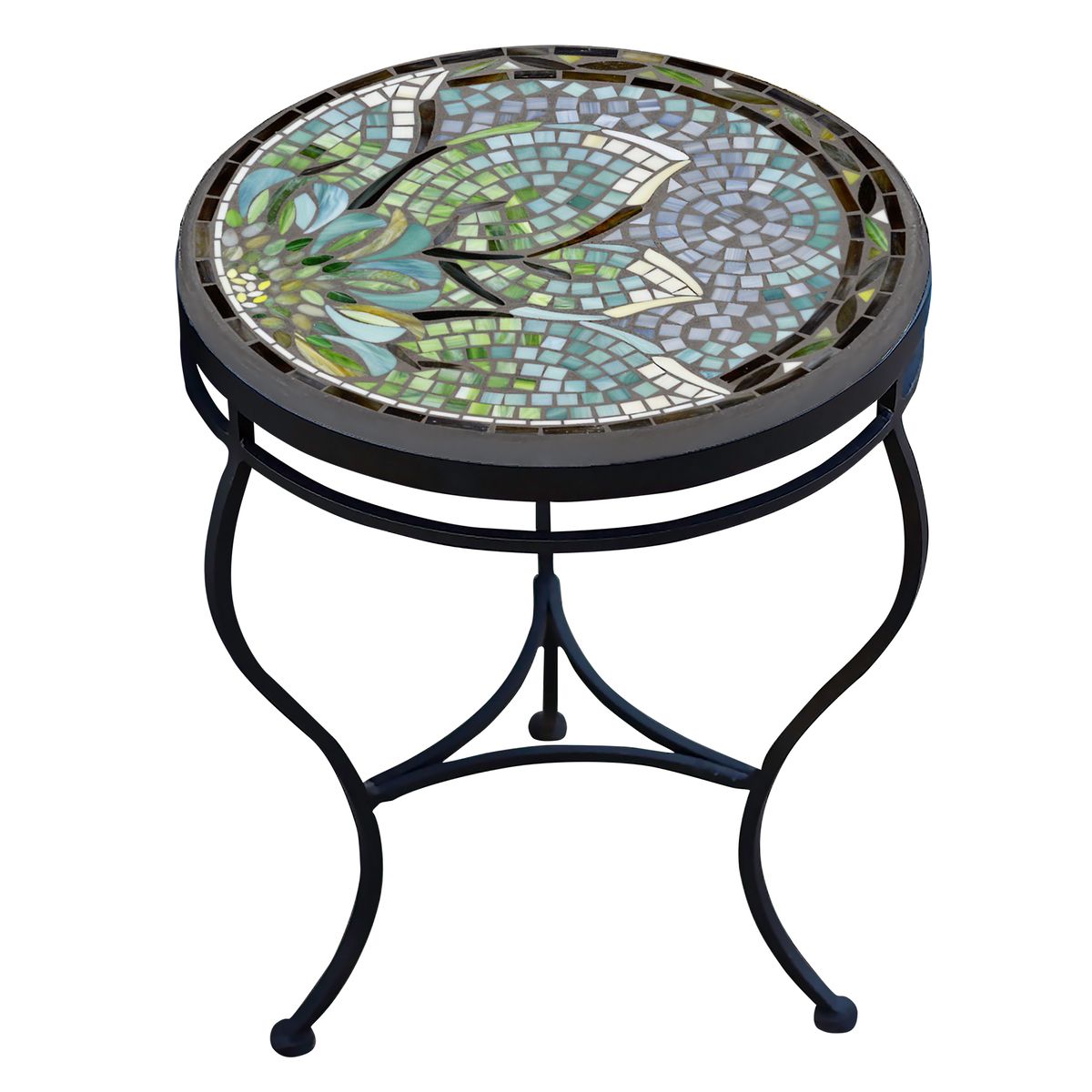 Lovina Mosaic Side Table-Iron Accents