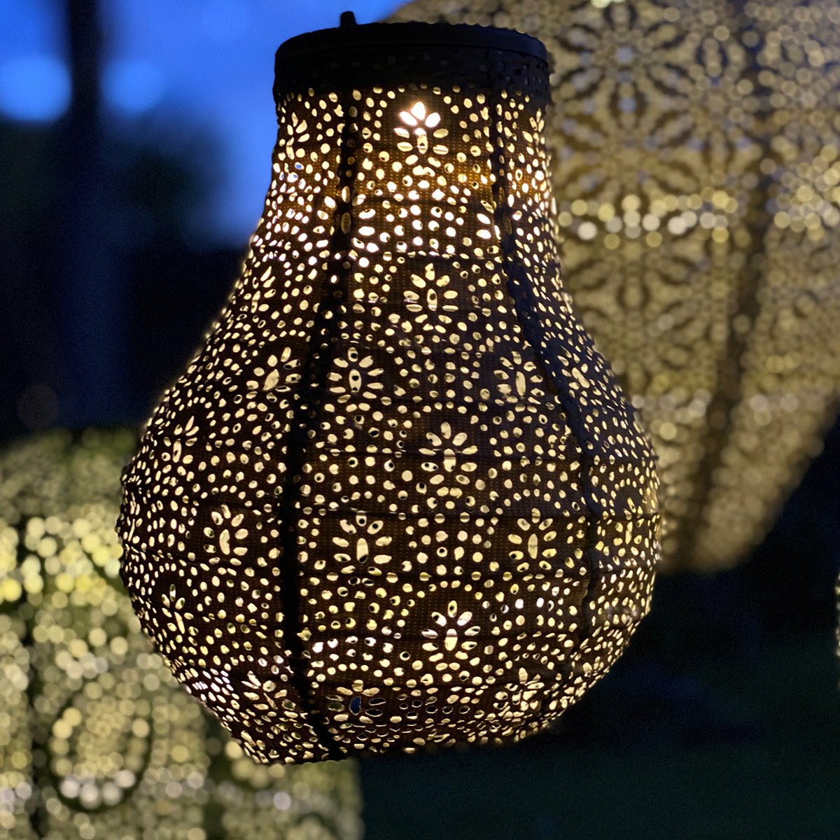 Fan Bulb Lantern - Taupe