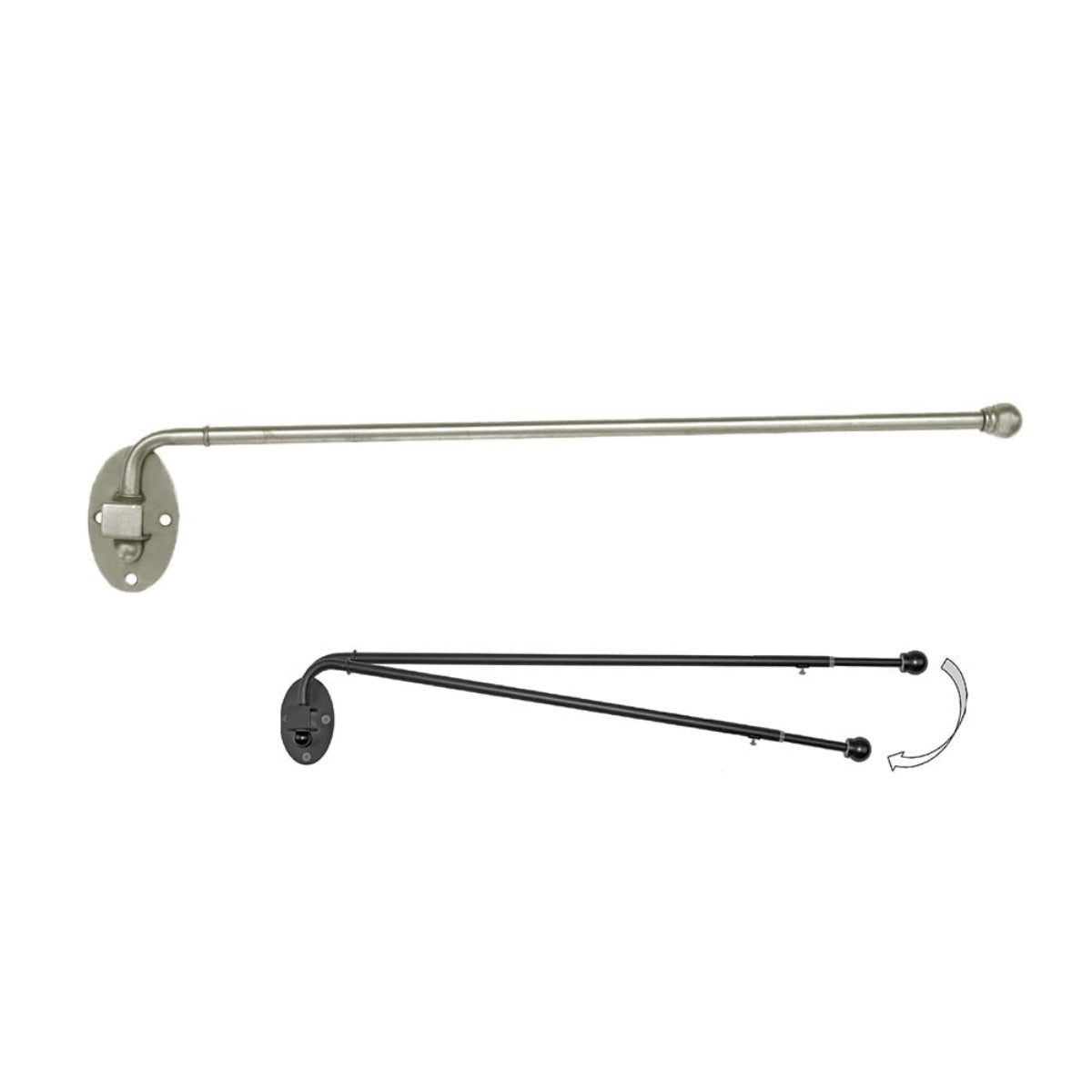 Telescoping Swing Arm Drapery Rod