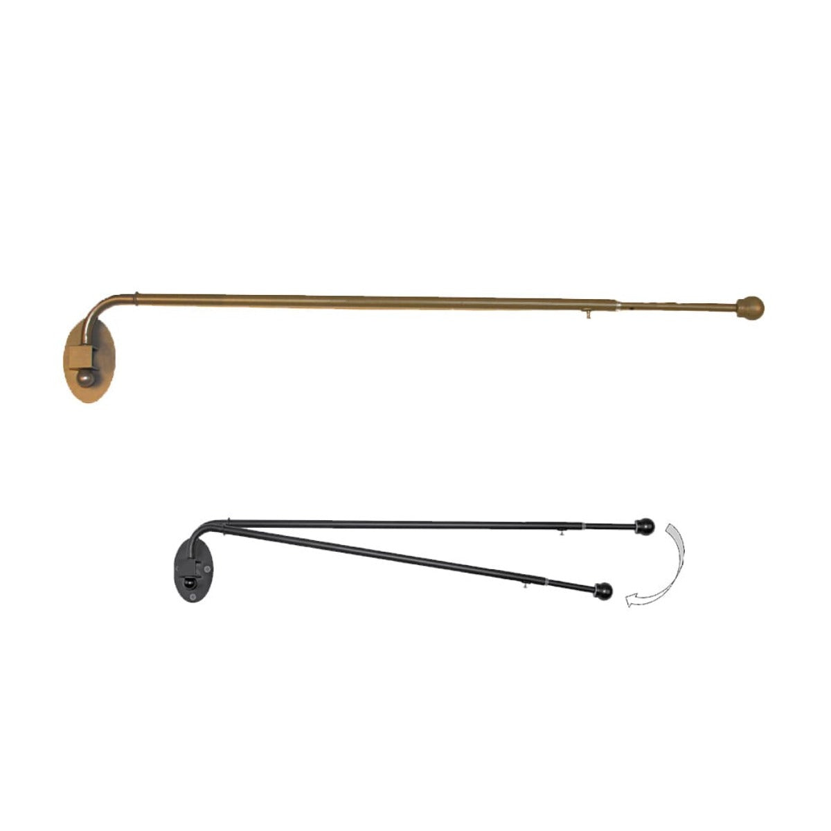 Telescoping Swing Arm Drapery Rod - Bronze