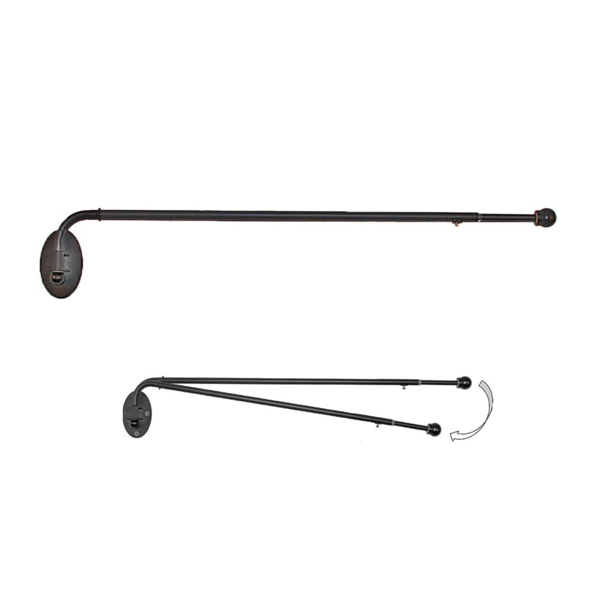 Telescoping Swing Arm Drapery Rod - Bronze